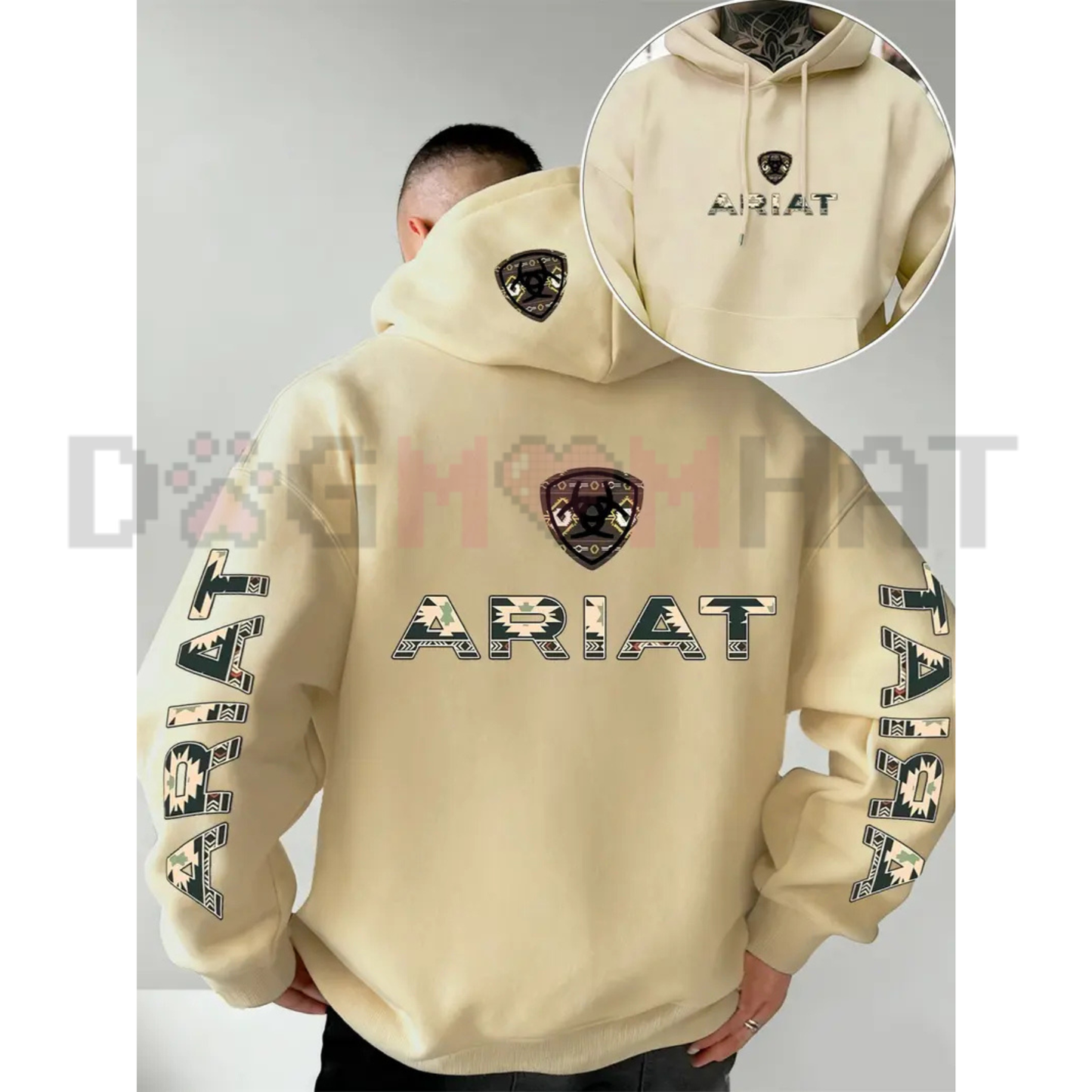 Ariat Modern Crest Letter Graphic Hoodie - Soft Stretch Knit Casual Unisex All-Season Pullover