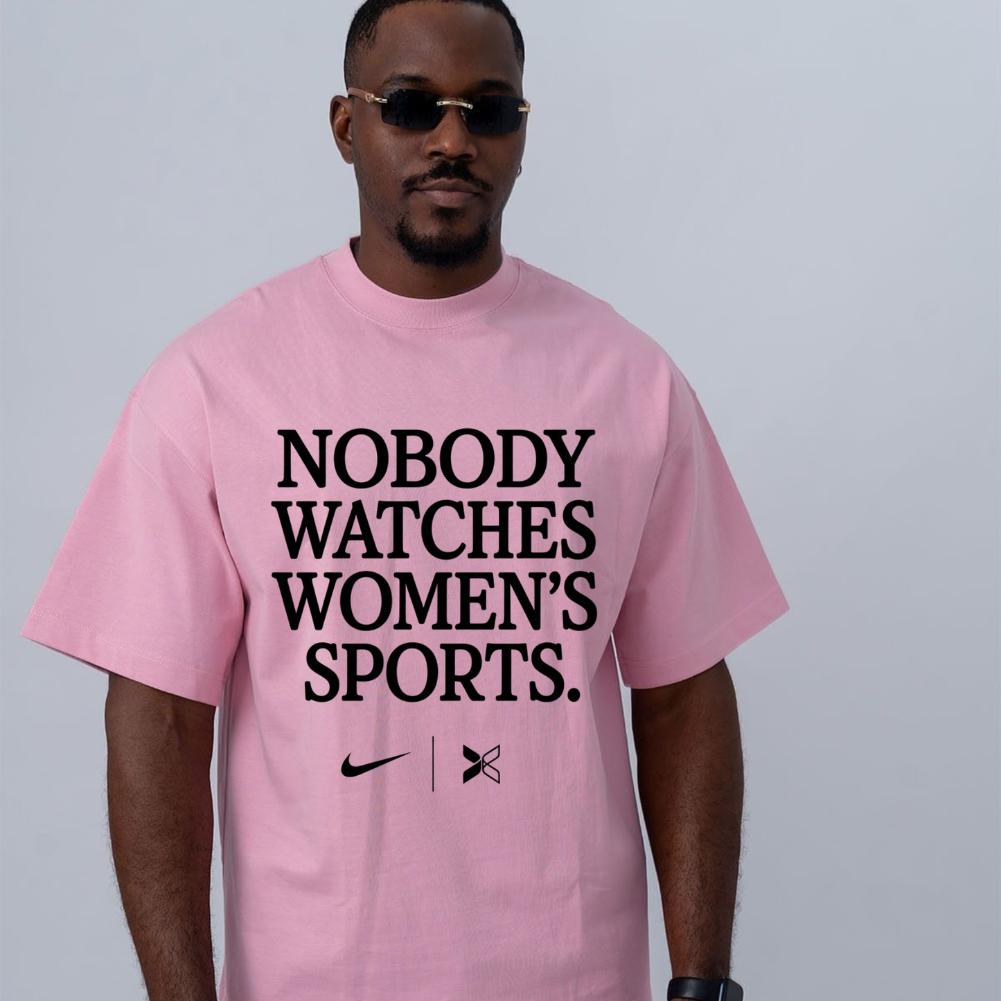 Nobody Watches Womens Sports Ironic Graphic Tee - Funny Soft Cotton Unisex Game Day Fan Short Sleeve T-Shirt