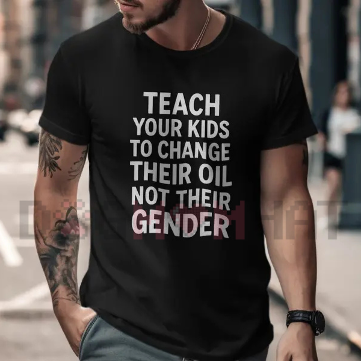 "Teach Kids How To Change Their Oil" Automotive Humor Graphic T-Shirt