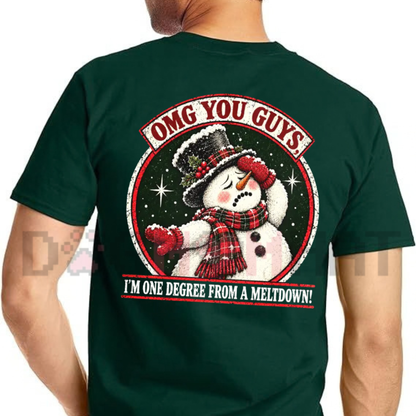 Sub-Zero Stress Point Tee – Melting Snowman Sarcastic Christmas Shirt