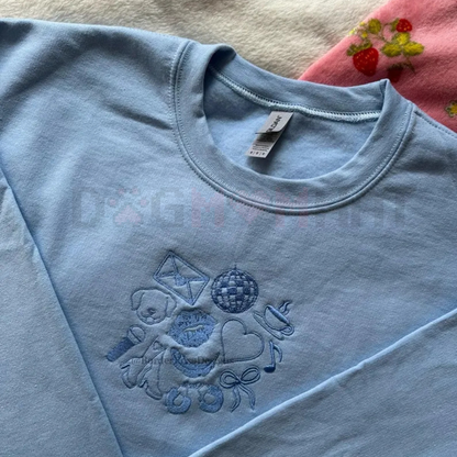 Sabrina Carpenter Inspired Embroidered Sweatshirt – "Nonsense" Pop Star Crewneck Fan Apparel