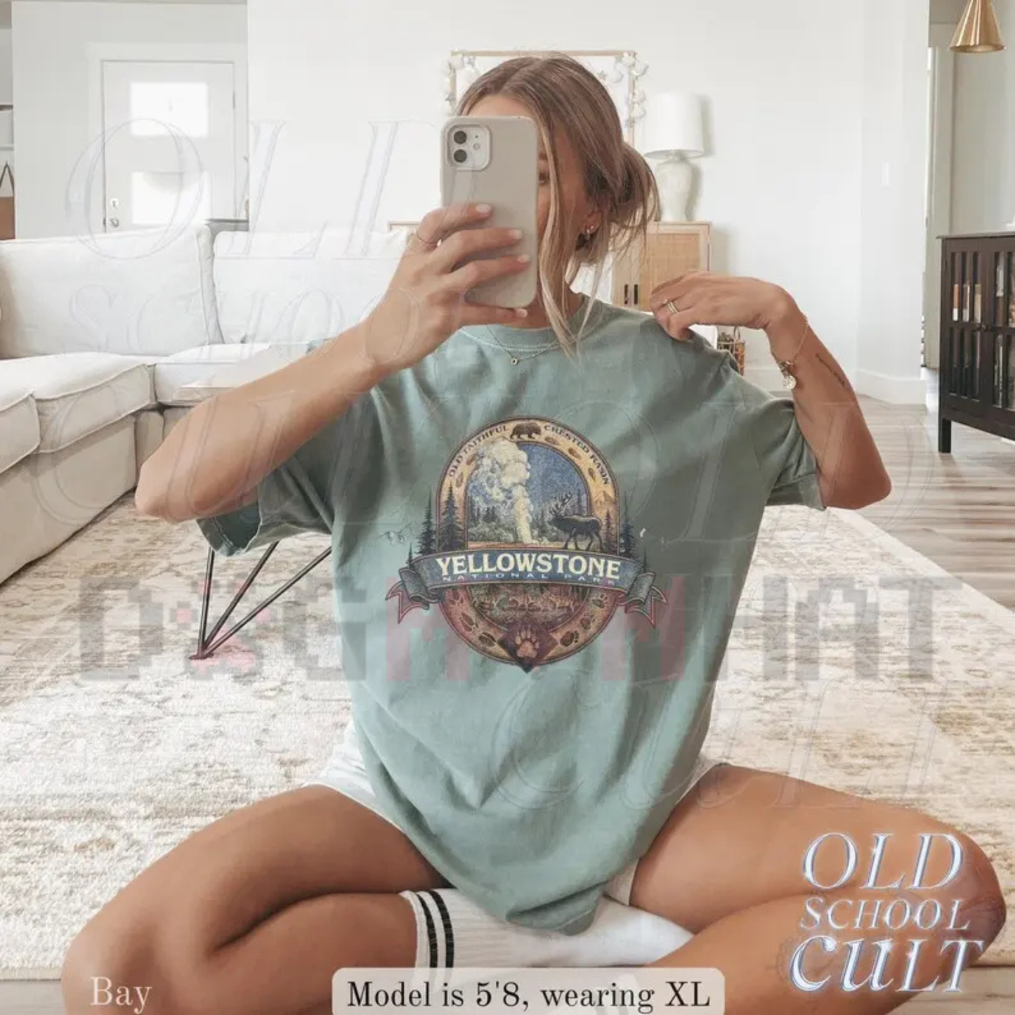 Yellowstone Sanctuary Wildlife Graphic Tee - Comfort Colors 90s Nature Hiking Shirt