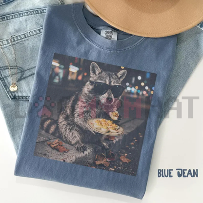 Comfort Colors® Deviled Eggs Raccoon T-Shirt - Funny Thanksgiving Food Lover Graphic Tee