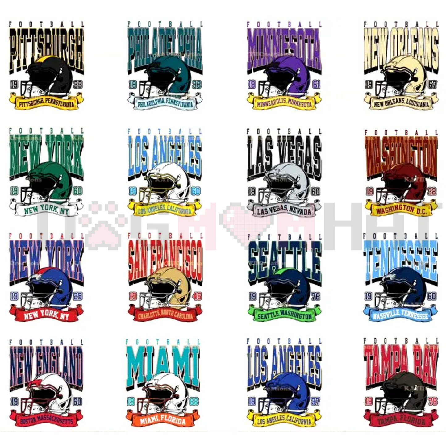 Football Team Print Washed T-Shirt