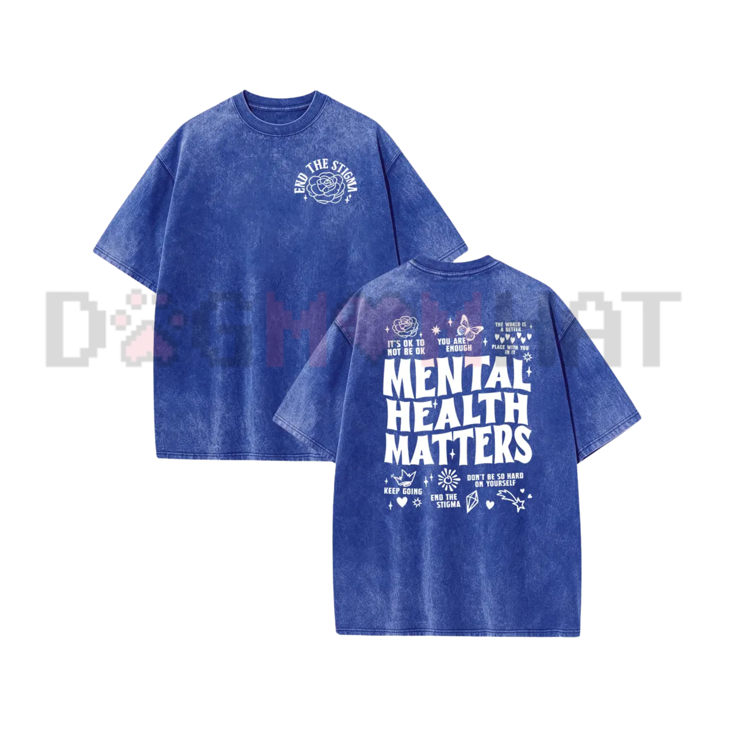 Mindful Words Double-Sided Positive Affirmation Tee - Mental Health Matters Unisex Cotton Graphic Shirt