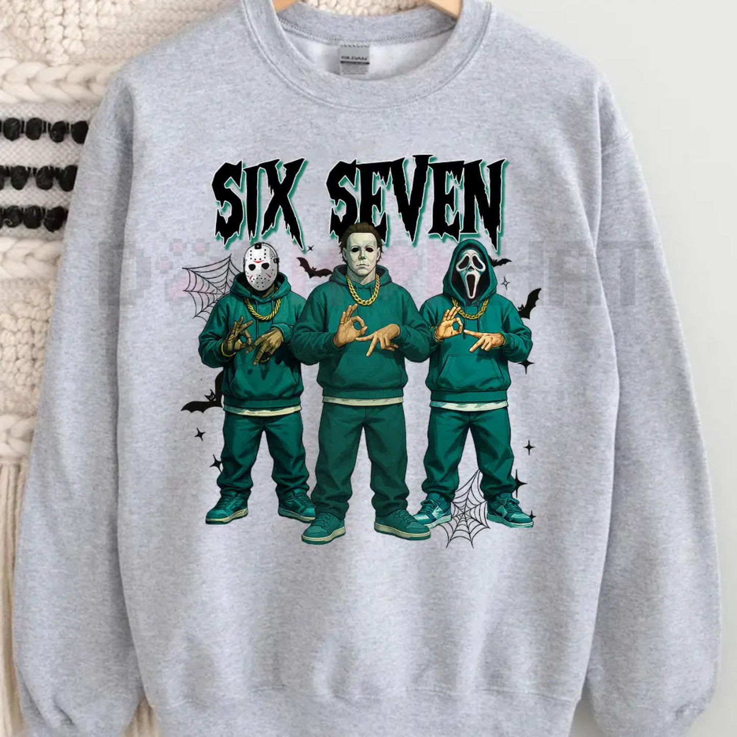 funny "Six Seven" 67 Halloween Shirt | Slasher Movie Killers Sweatshirt