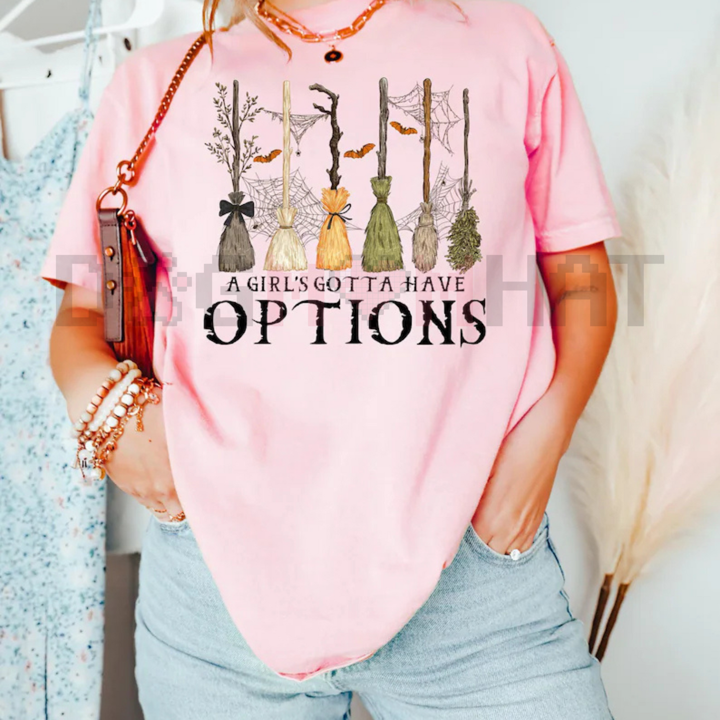 'A Girl Gotta Have Options' Witches Halloween Shirt – Retro Halloween T-Shirt, Funny Empowered Witch Tee