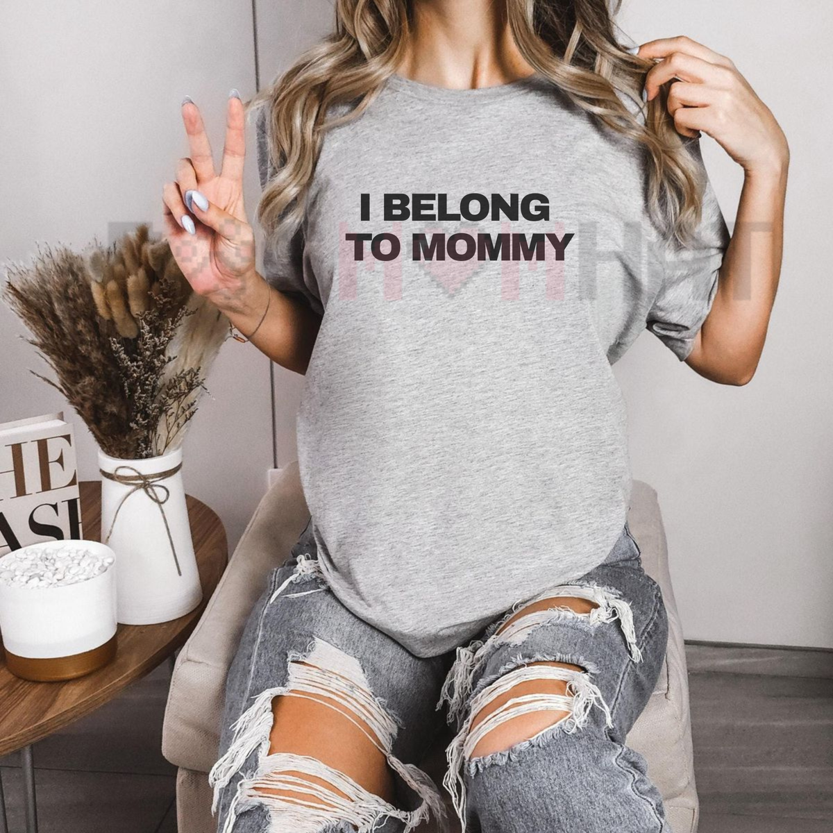 I Belong to Mommy Funny Graphic T-Shirt