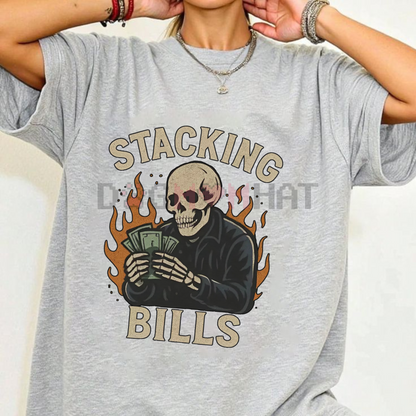 HAGBDH "Stacking Bills" T-Shirt – Funny Hustle Money Graphic Tee