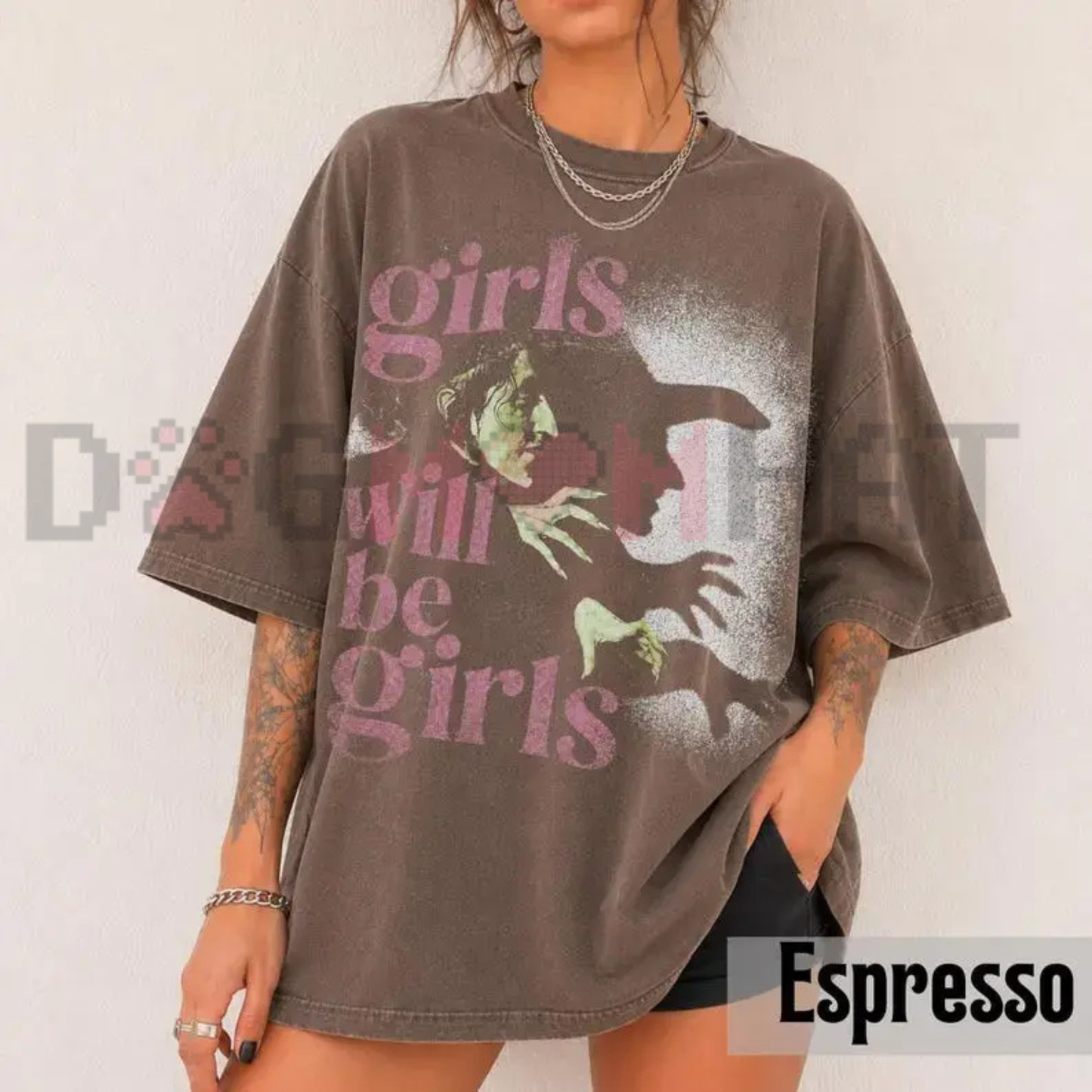 Witchy Sisterhood Summerween Graphic Tee - Girls Will Be Girls Pink Goth Comfort Colors Cotton T-Shirt
