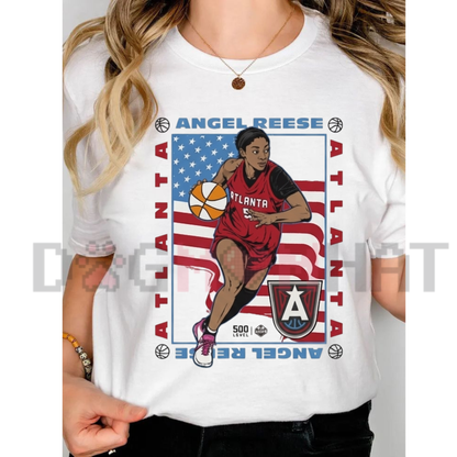 Atlanta Hoops Star American Flag Graphic T-Shirt