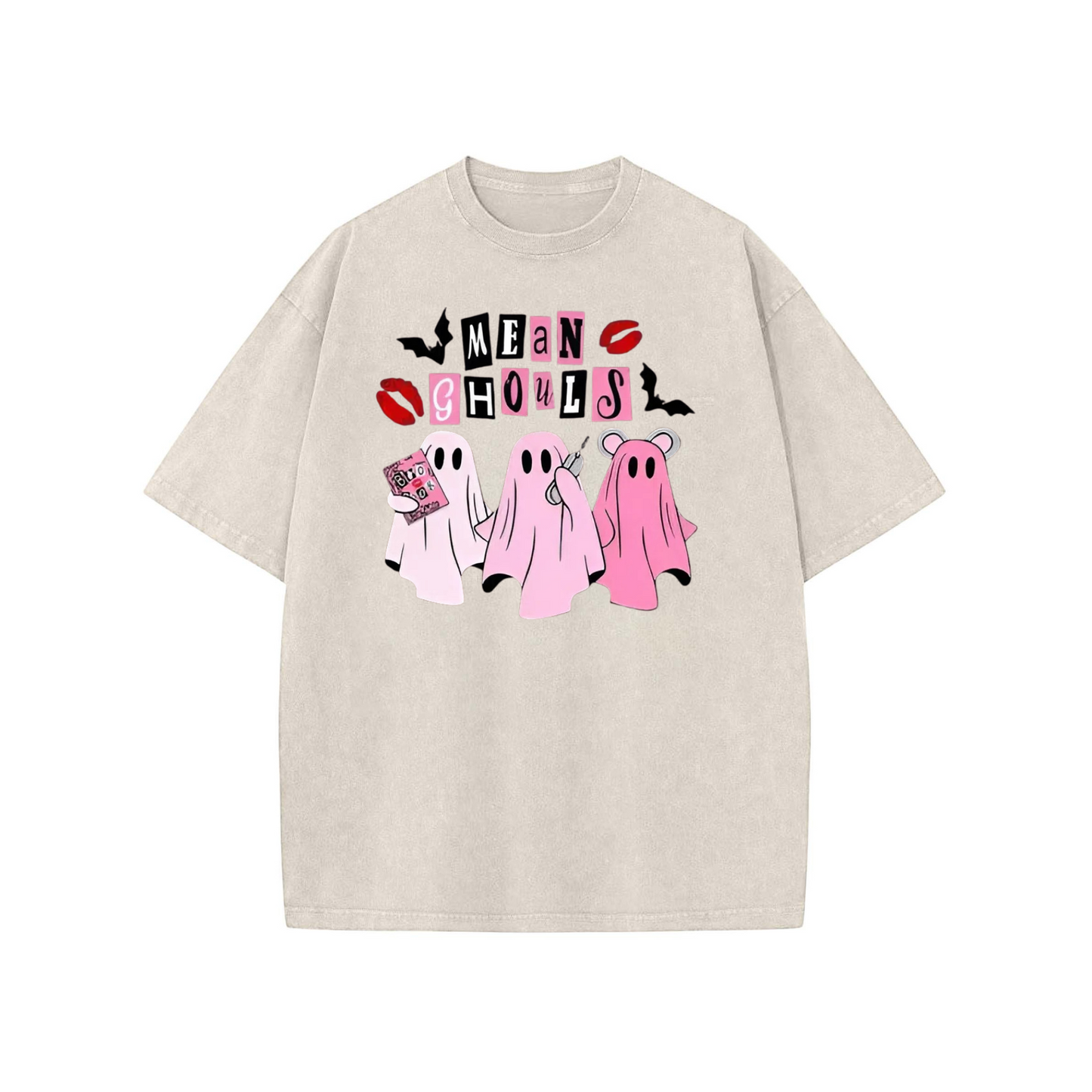 Unisex "Mean Ghouls" T-Shirt – Halloween Streetwear Tee, Washed Vintage Style