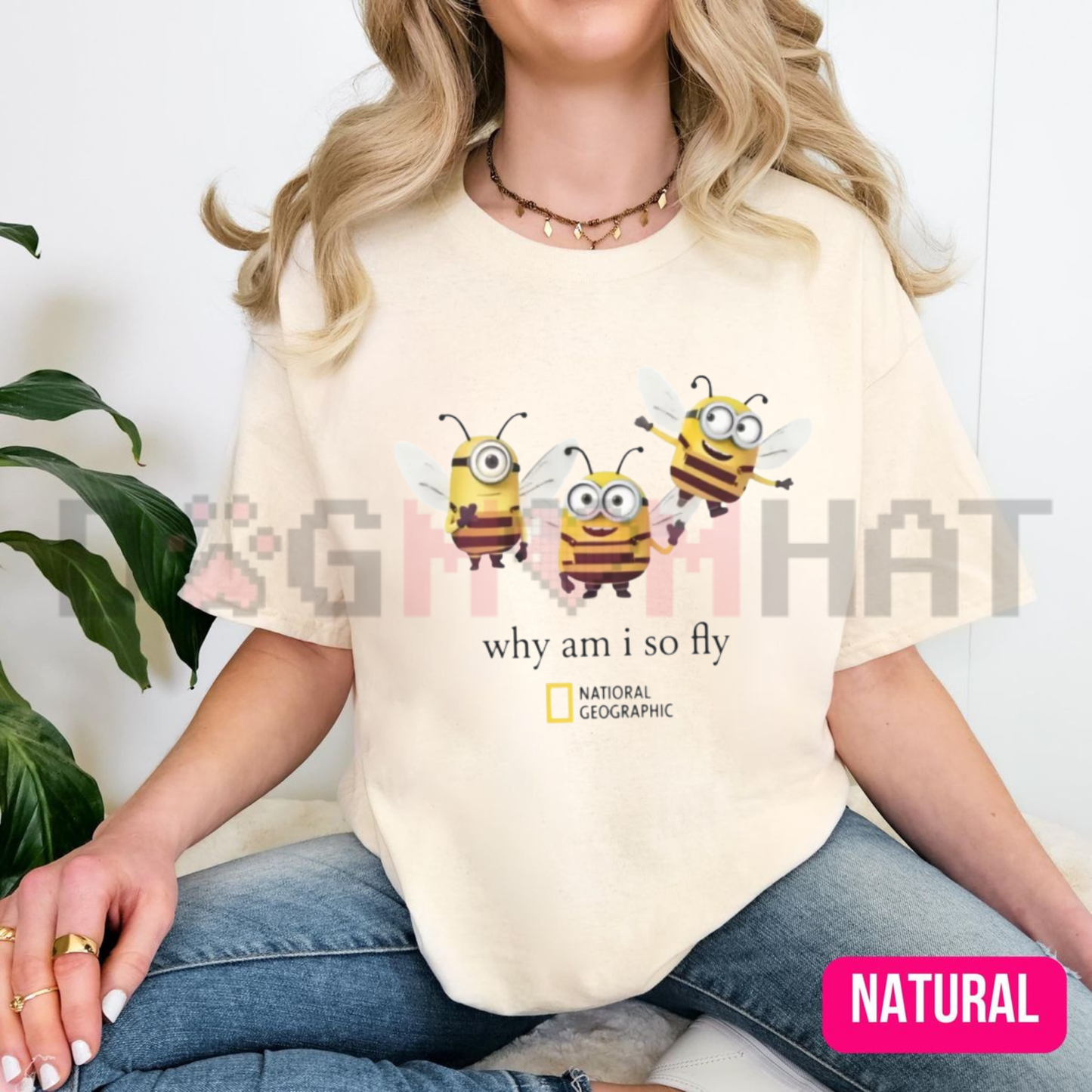 Why Am I So Fly Minion Bee Parody Graphic Tee - Funny Soft Cotton Unisex Short Sleeve T-Shirt