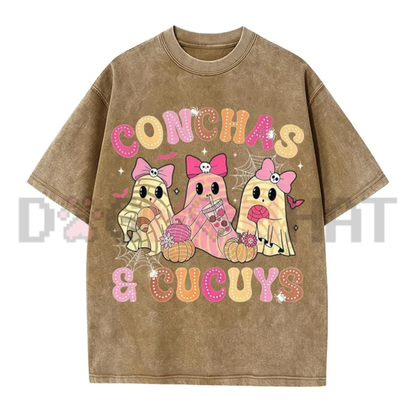Mexican Ghost Concha T-Shirt - Espooky Vibes Day of the Dead Graphic Tee