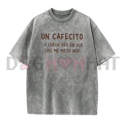 Un Cafecito Spanish Coffee Lover Graphic Tee - Soft Cotton Casual Latina Women Short Sleeve Top