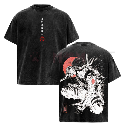 Kakashi Hatake T-Shirt – Washed Vintage Naruto Anime Oversize Streetwear Tee