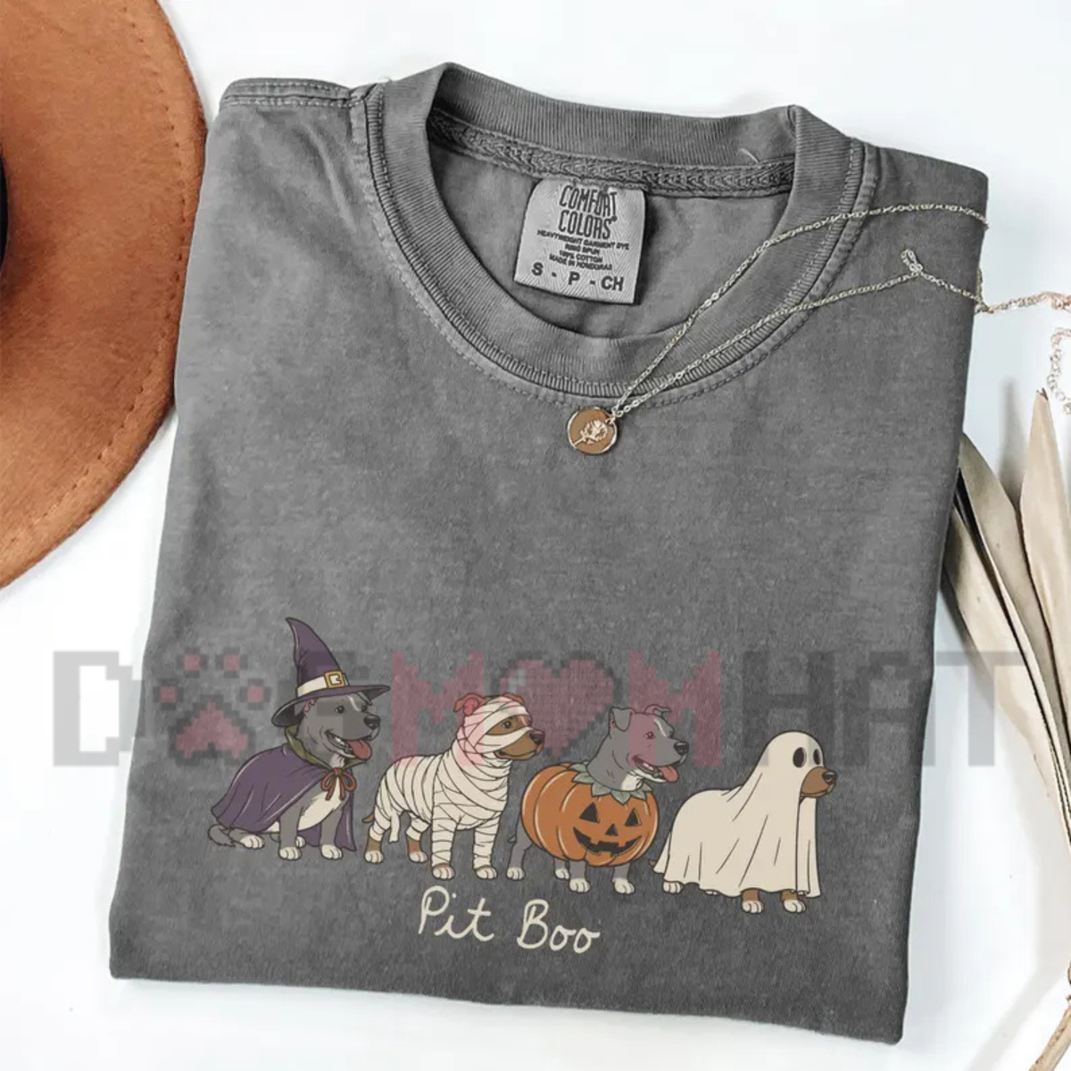Comfort Colors® Spooky Pitbull Ghost "Pit Boo" Shirt – Cute Pitbull Dog Mom Tee
