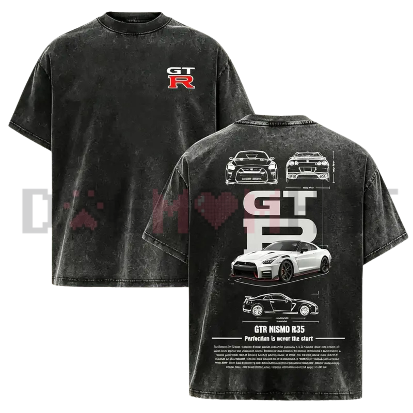 Vintage Washed GTR R35 JDM Racing Graphic Tee - Retro Y2K Soft Cotton Unisex Car Guy Streetwear T-Shirt