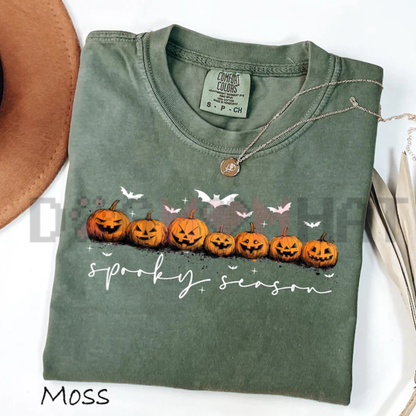 Comfort Colors® Spooky Season Pumpkins Halloween T-Shirt - Ghost Bat Graphic Tee