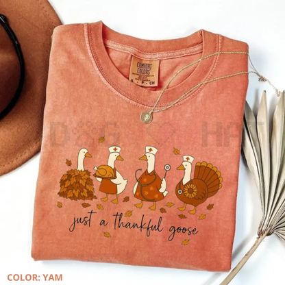 'Just A Thankful Goose' Nurse T-Shirt