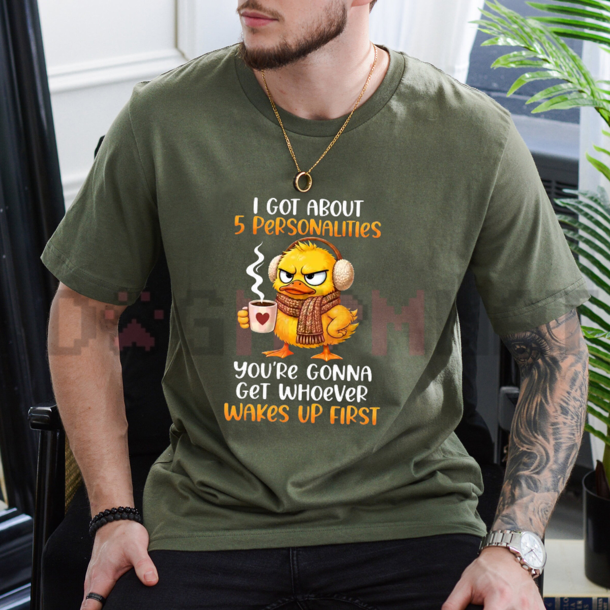 5 Personalities Morning Mood Graphic T-Shirt