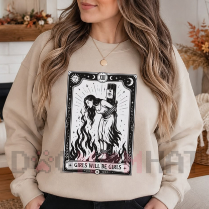Wild Coven Crewneck – Witch With Cigarette Feminist Halloween Sweatshirt