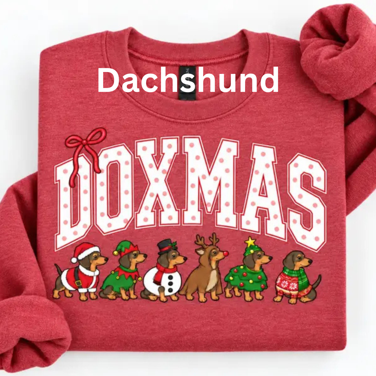 Merry Dogmas Holly Christmas Dog Breed Sweatshirt – Vintage Santa Dog Lover Crewneck