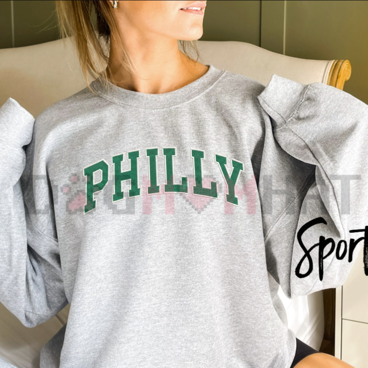 Embroidered Go Birds Game Day Crewneck Sweatshirt