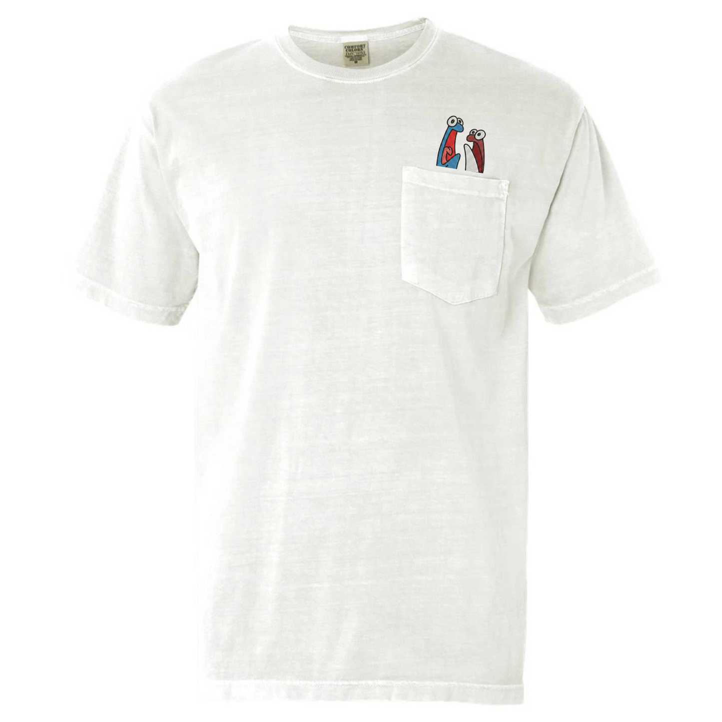 Fish Memes Embroidered Pocket Cotton T-Shirt - Funny Fishing Humor Graphic Tee