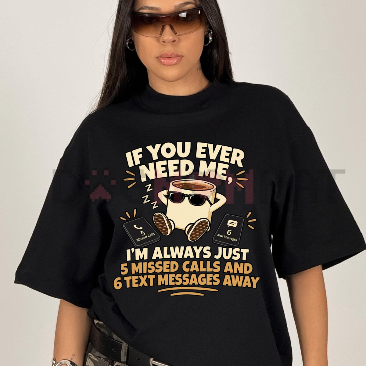 5 Missed Calls Away Sarcastic Introvert Graphic T-Shirt