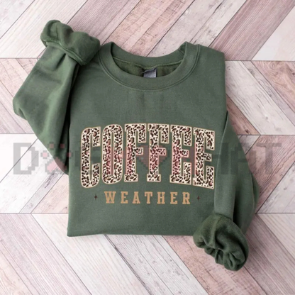 Retro Coffee Weather Sweatshirt - Fall Pumpkin Spice & Coffee Lover Pullover