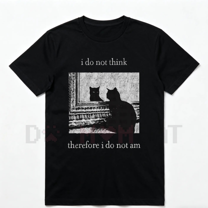 HAGBDH "I Do Not Think" Cat Tee – Goth Clothing Funny Graphic, 90s Vintage Style Trendy T-Shirts