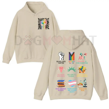 Human Rights 2 Sides Hoodie – Love Is Love Hoodie, Pride Month Hoodie, LGBTQ+ Ally Apparel, Unisex Comfort Pullover