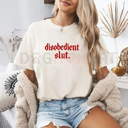 Rebellious Attitude Graphic Tee – Bold Gothic Letter Print Shirt