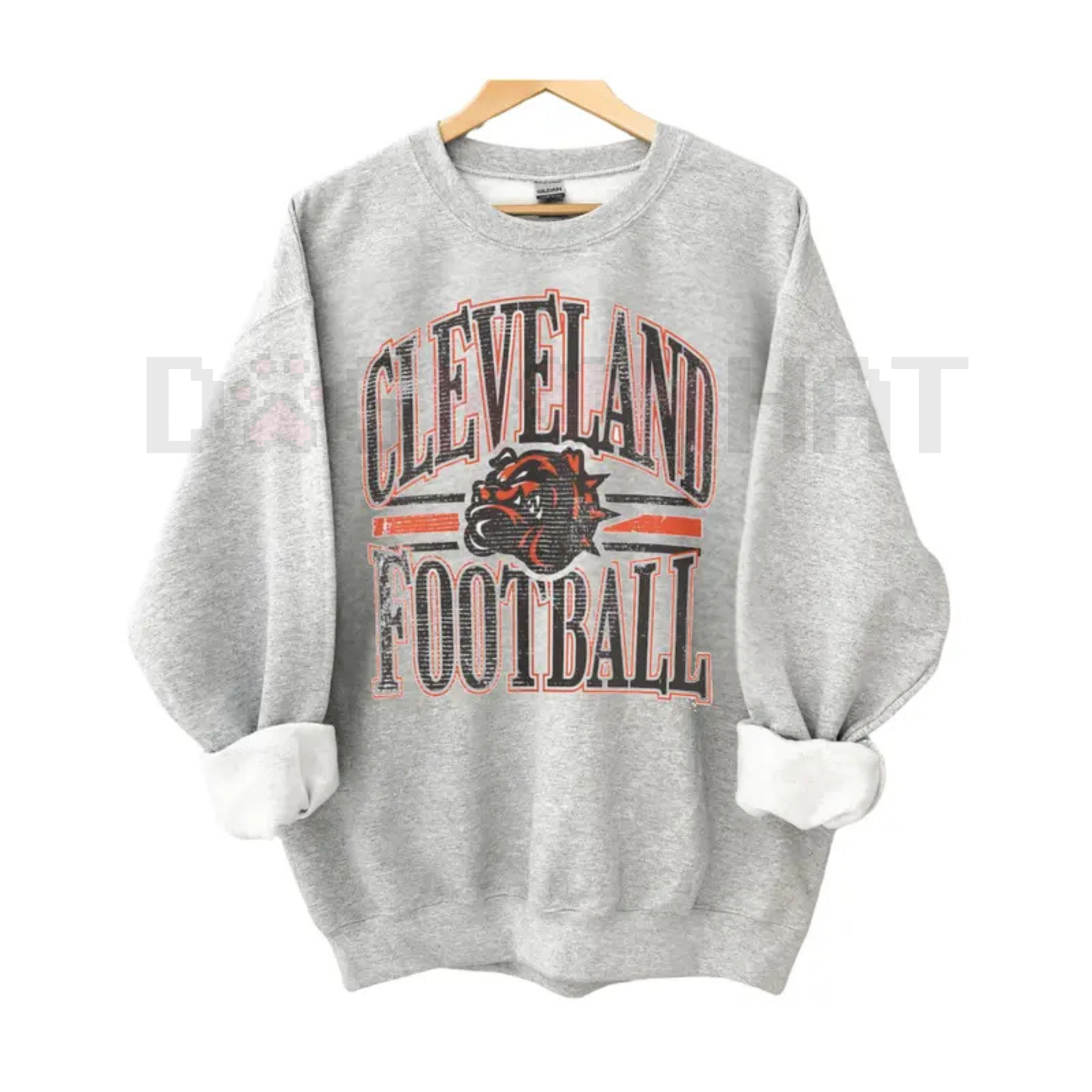 Team Football ASH GREY Crewneck Sweatshirt – Vintage Throwback Game Day Pullover