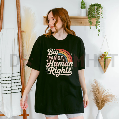 "Big Fan of Human Rights" Aesthetic Retro Shirt