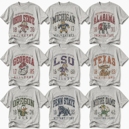 Retro Game Day Mascot Mashup Tee - Vintage Distressed Football Fan Shirt