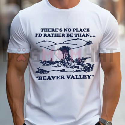 Vintage Valley Nostalgia Graphic Tee - Funny Beaver Valley Humor Pure Cotton Unisex T-Shirt