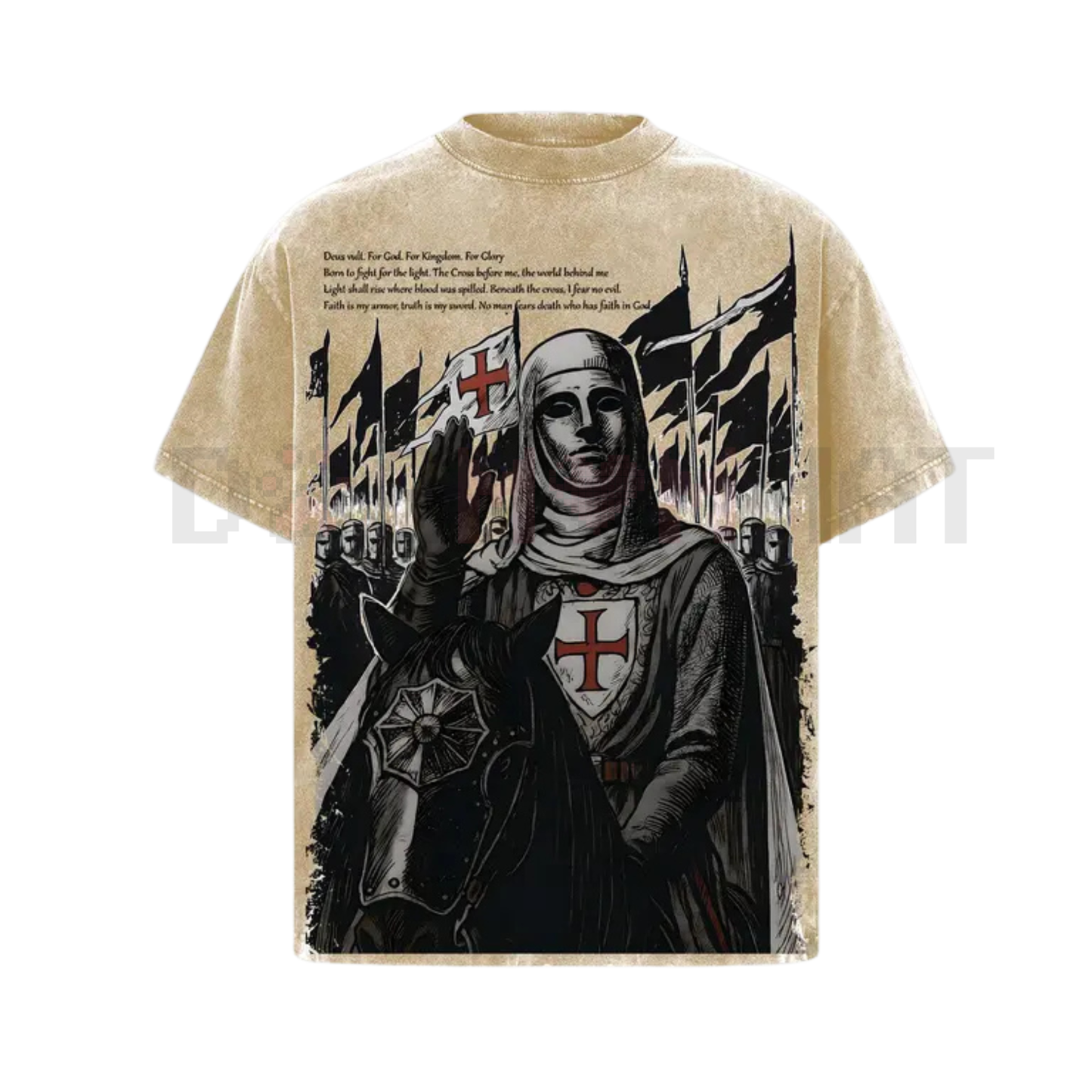 Retro Baldwin IV "The Leper King" Crusader T-Shirt – Vintage Washed Medieval Christian Streetwear