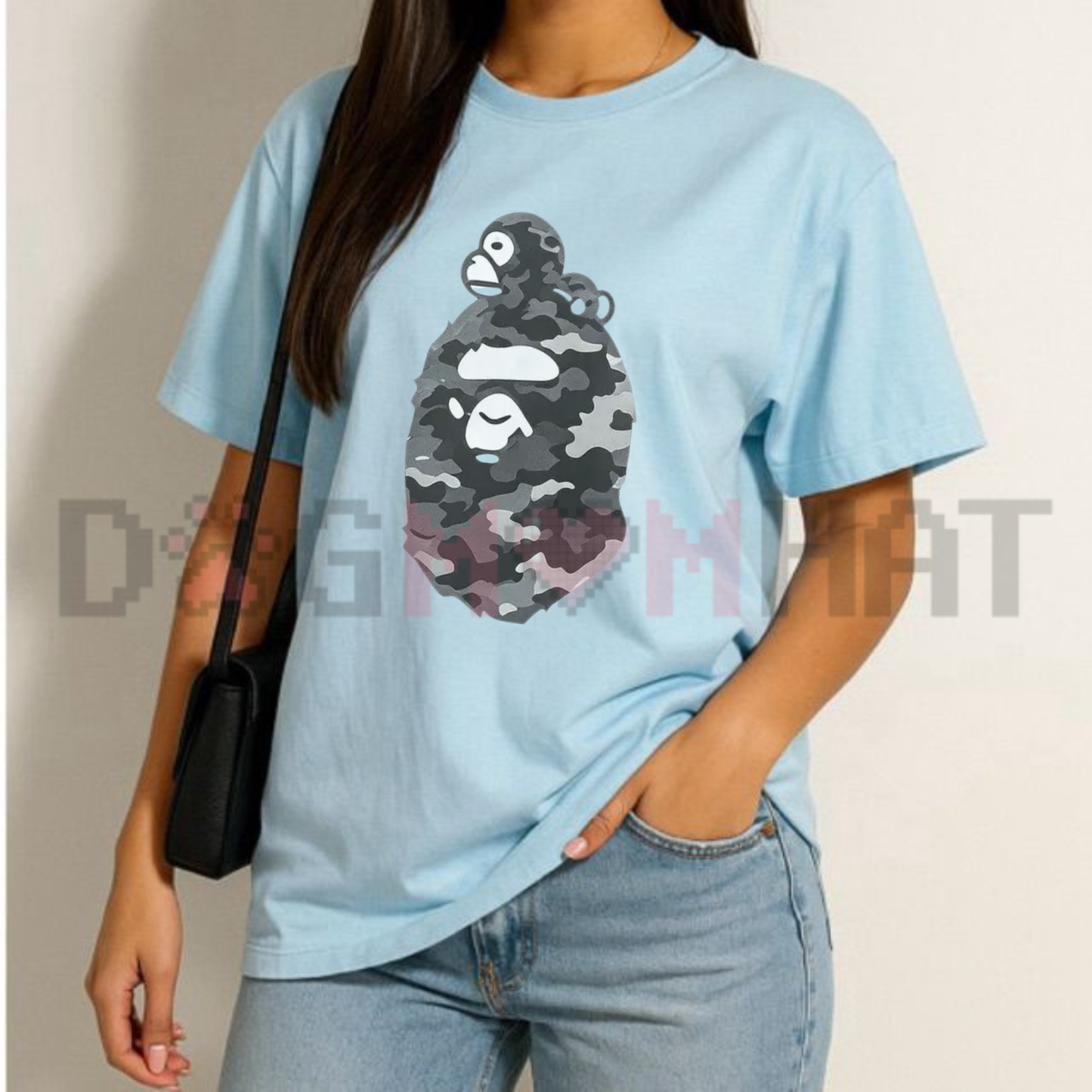 Bape Kiss Lips Graphic Tee - Vintage White Black Gray Soft Cotton Unisex Camo Streetwear Crewneck T-Shirt