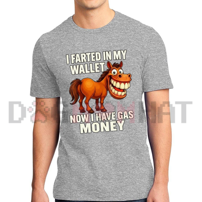 Equine Inflation Humor Crewneck – Funny Gas Money Horse Graphic Tee