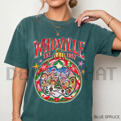 Vintage Yuletide Cast Garment-Dyed Tee – Preppy 2026 Christmas Character Shirt