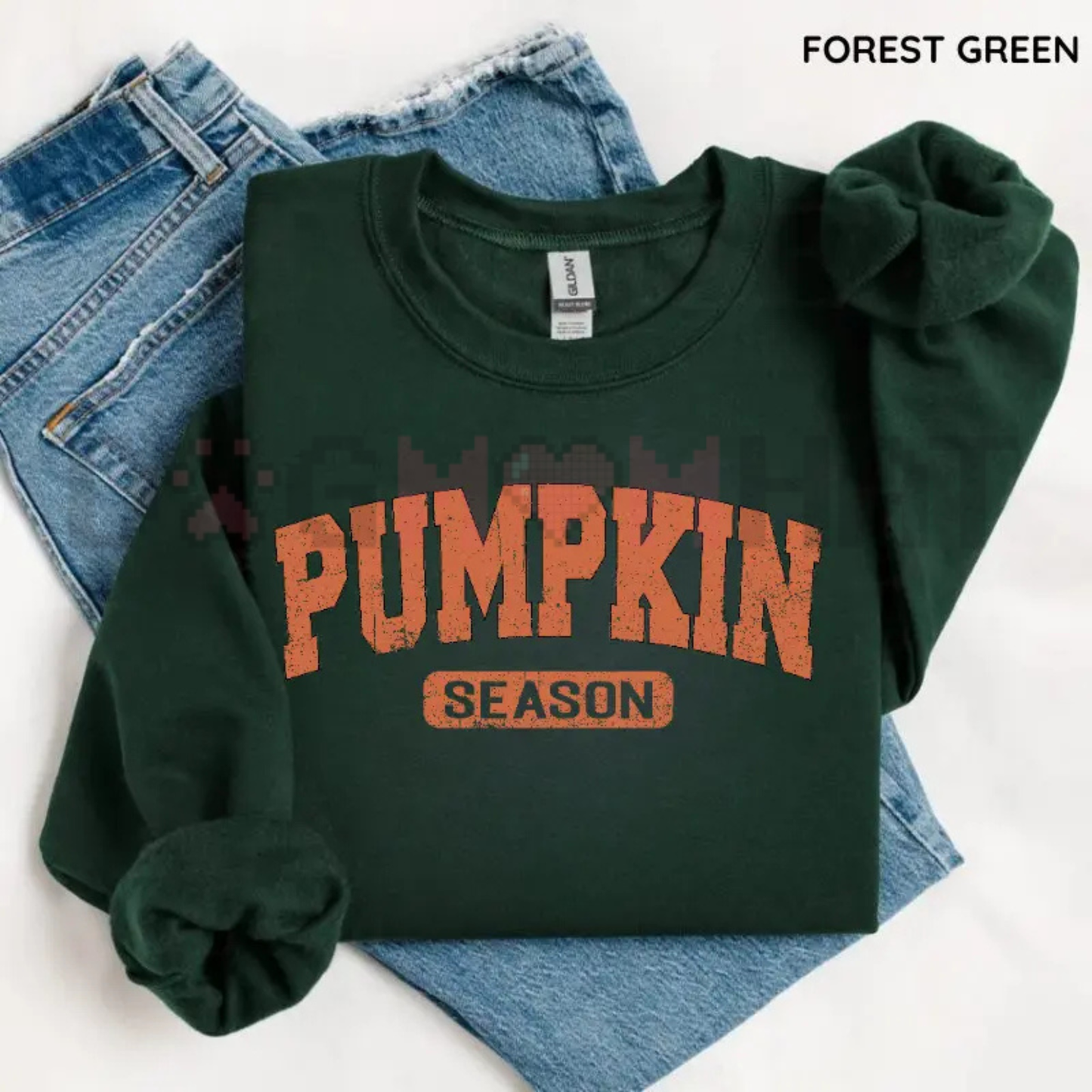 Vintage Pumpkin Patch Autumn Glow Crewneck - Retro Fall Season Oversized Spooky Pullover Sweatshirt