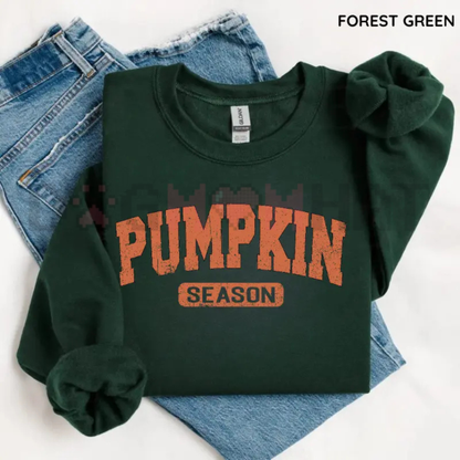 Vintage Pumpkin Patch Autumn Glow Crewneck - Retro Fall Season Oversized Spooky Pullover Sweatshirt