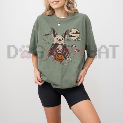 Comfort Colors® Moonlit Bat Pumpkin 90s Halloween Graphic T-Shirt