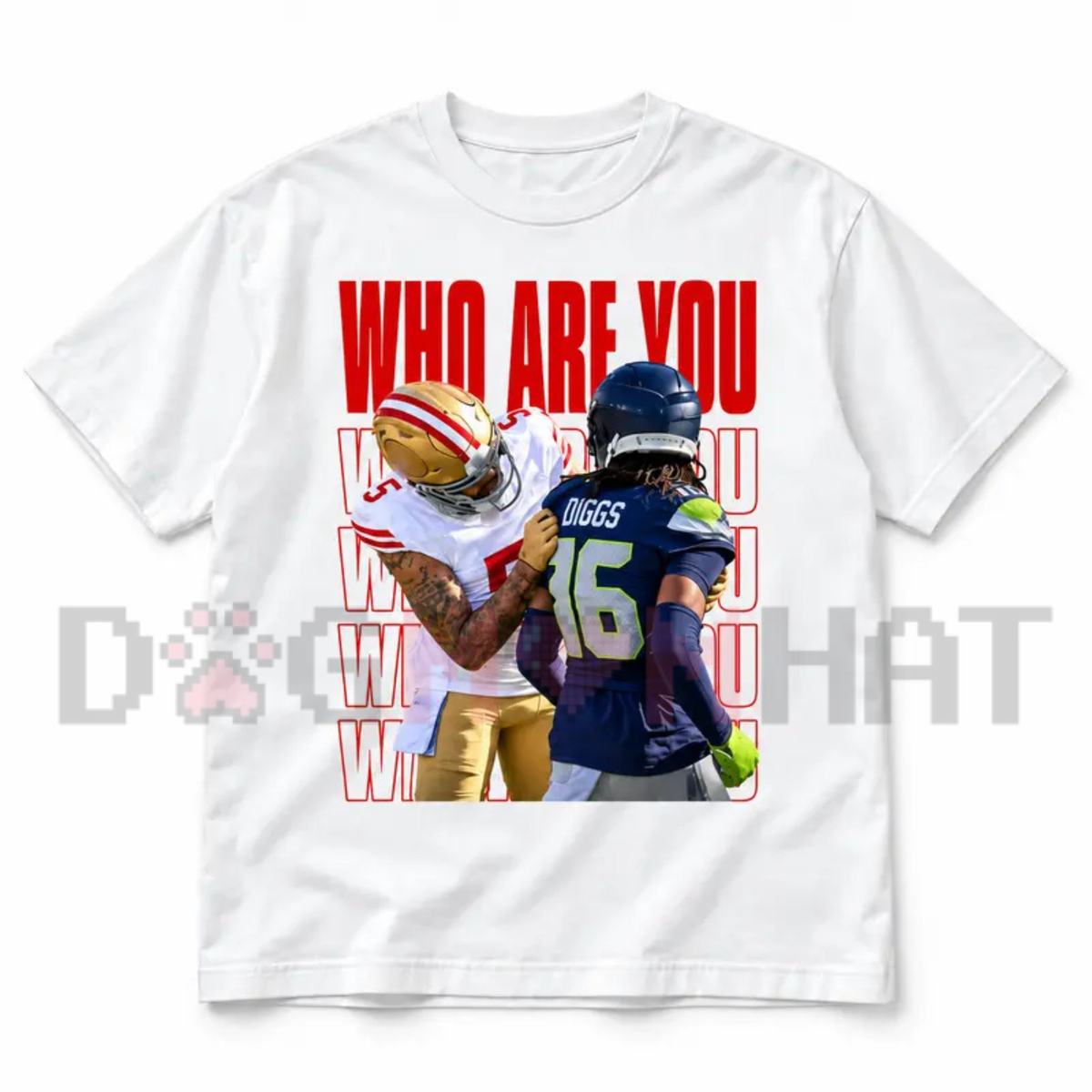 Game Day Rivalry Question Tee – Bold Red Lettering Football Fan Top