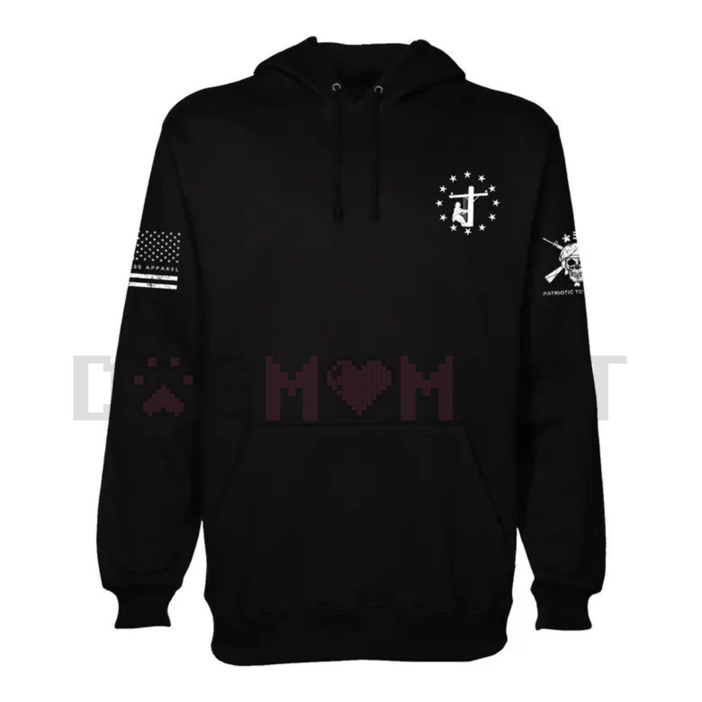 Patriotic Lineman USA Flag Work Hoodie