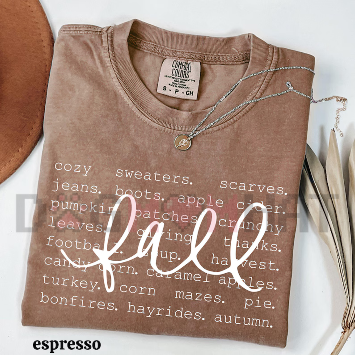 Comfort Colors® Cozy Fall "Autumn Favorites" Word Shirt – Pumpkin Patch & Hayride Tee
