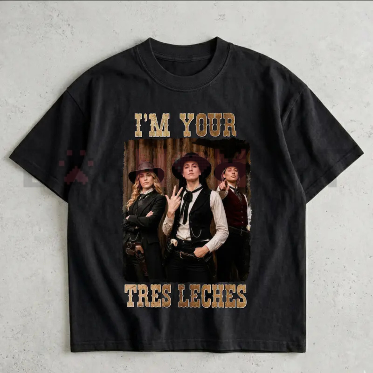 Tres Leches Trio Western Hoop Graphic Tee - Funny Indiana Women's Basketball Fan Cotton Shirt