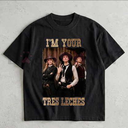 Tres Leches Trio Western Hoop Graphic Tee - Funny Indiana Women's Basketball Fan Cotton Shirt